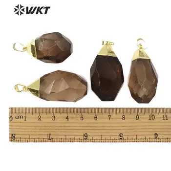 WT-P1458 WKT aukso apribota stambusis perlas-akmens Pakabukas gamtos smokey kvarco Pakabutis moterų mados Juvelyrika priedai veltiniams, vilna